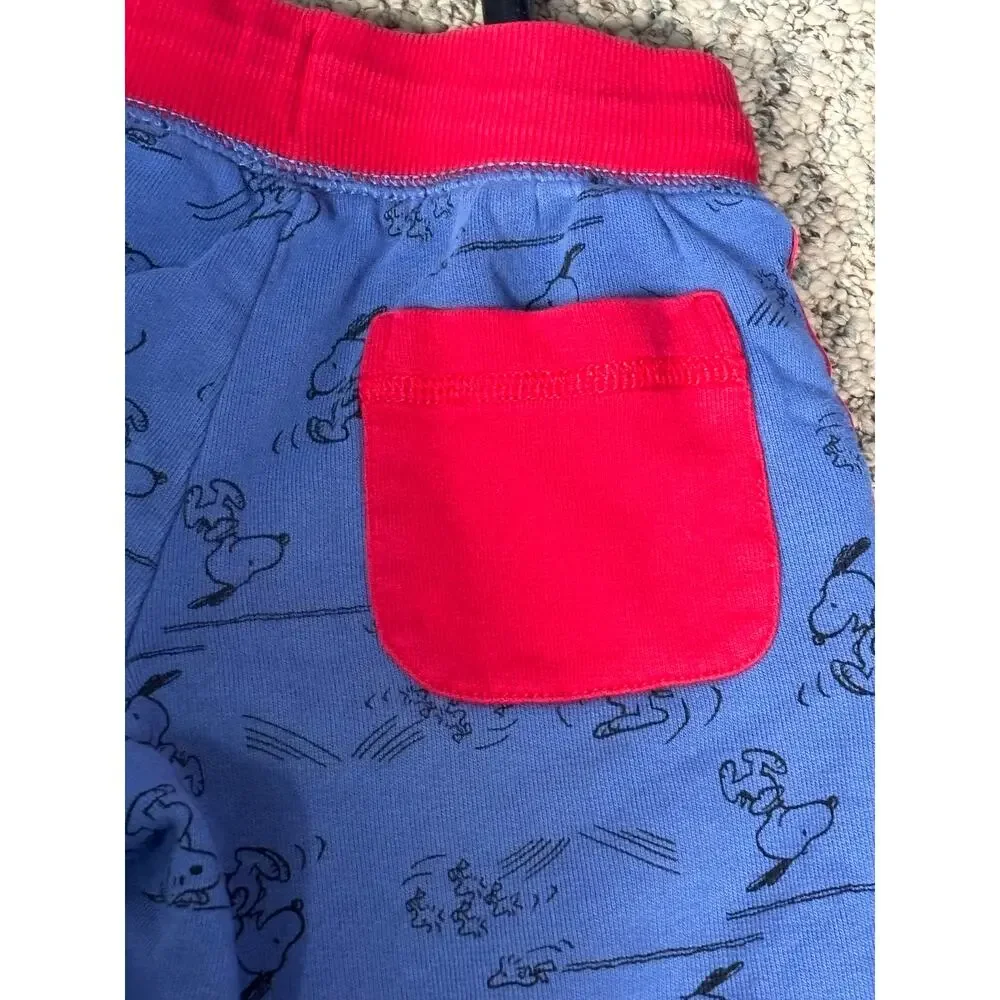 Hanna Andersson Peanuts Snoopy Sweat Shorts French Terry Cartoon Athletic Shorts